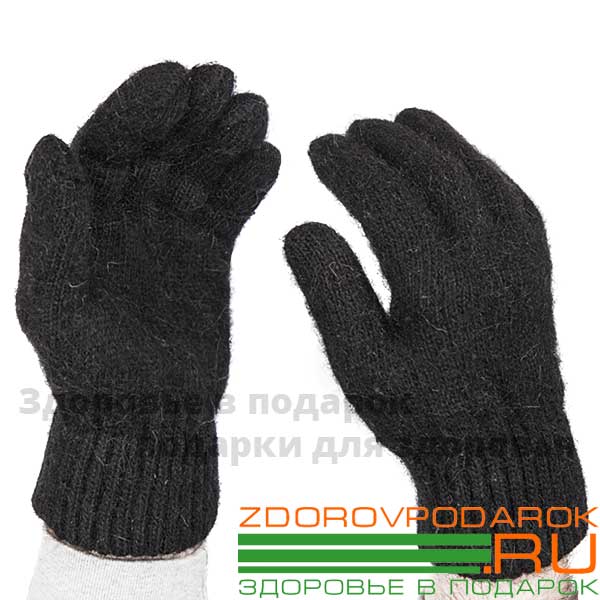 Мужские шерстяные перчатки, черные