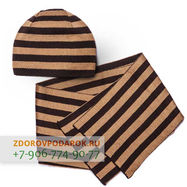 Легкая шапка и шарф из шерсти (комплект)
