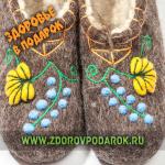 Валяные чуни "Ягодка" из овечьего войлока