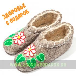 Валяные чуни "Флора" из овечьего войлока Валяные чуни "Флора" из овечьего войлока